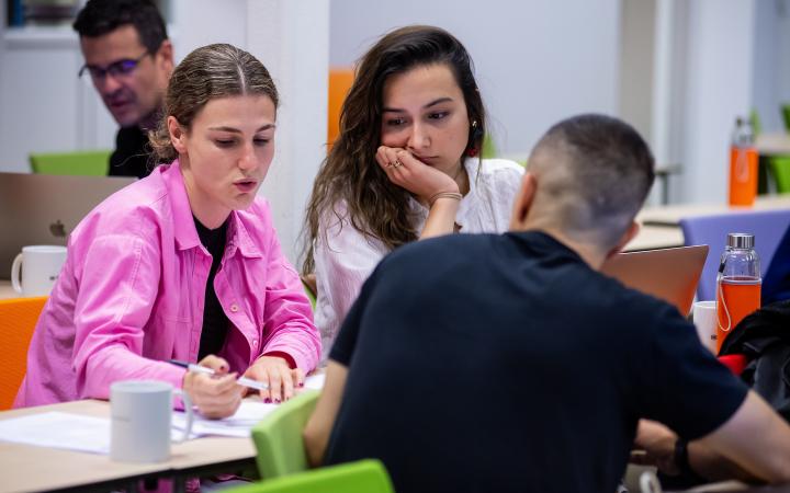 Two women at training course