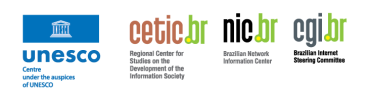 Logo of unesco, cetic.br, nic.br, and cgi.br